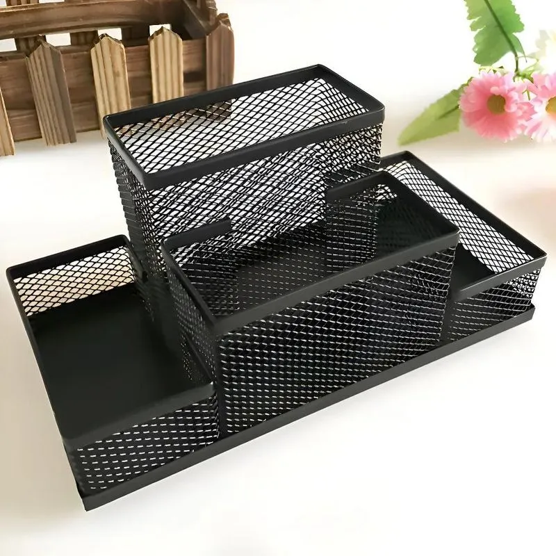 Organizador De Mesa Porta Canetas Lápis 4 Divisões Vertical