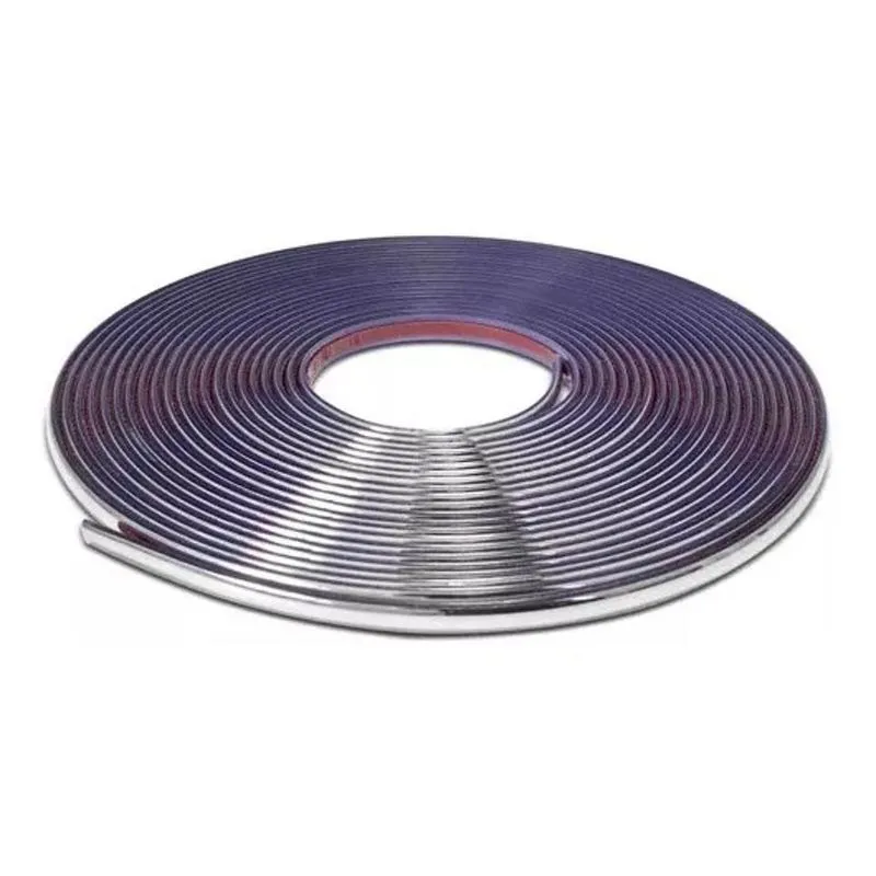 Friso Cromado 10mm Parachoque Grade Porta Universal Rolo 10m
