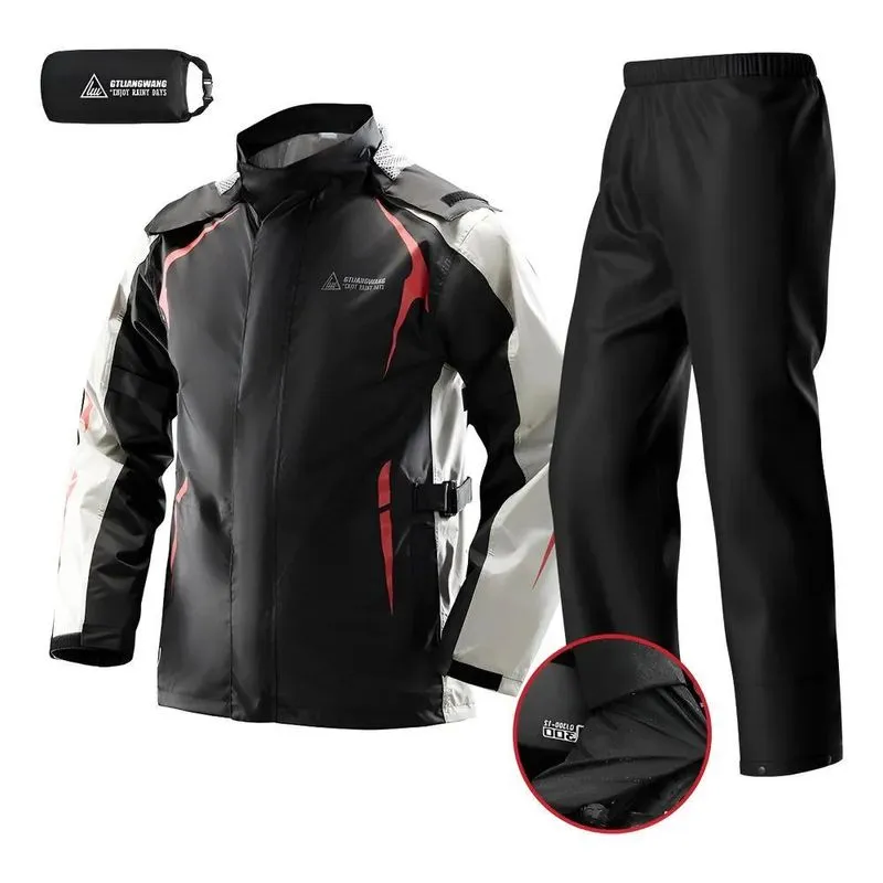 Capa De Chuva Para Motociclismo D Preto Com Cinza P