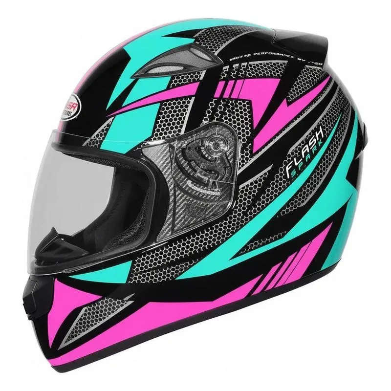 Capacete Moto Feminino Ebf New Spark Esportivo Preto Tifany