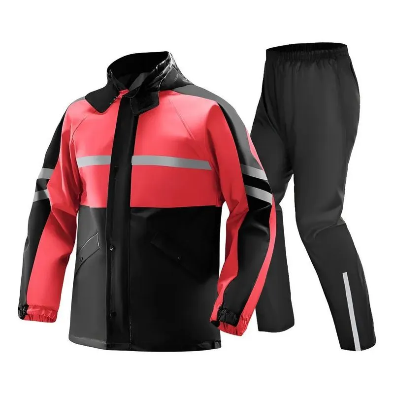 Capa Chuva Roupa Conjunto De Pvc Motoqueiro Preto E Verde G