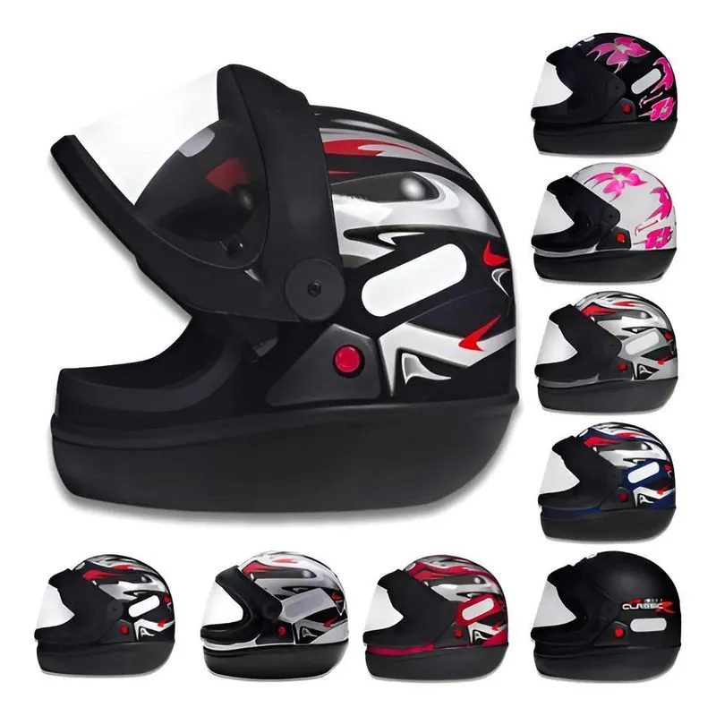 Capacete San Marino Automatico Preto Com Rosa 56