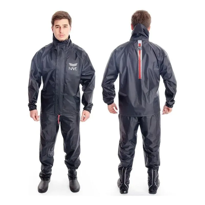 Conjunto De Chuva Motoqueiro Nave Combat Nylon Impe Preto GG