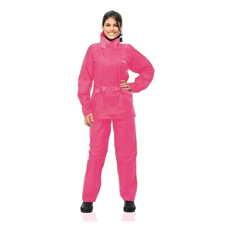 Capa Chuva Conjunto Nylon Feminino Moto Motob Preto-lilás GG