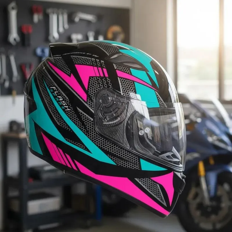 Capacete Moto Feminino Ebf New Spark Esportivo Azul-celeste