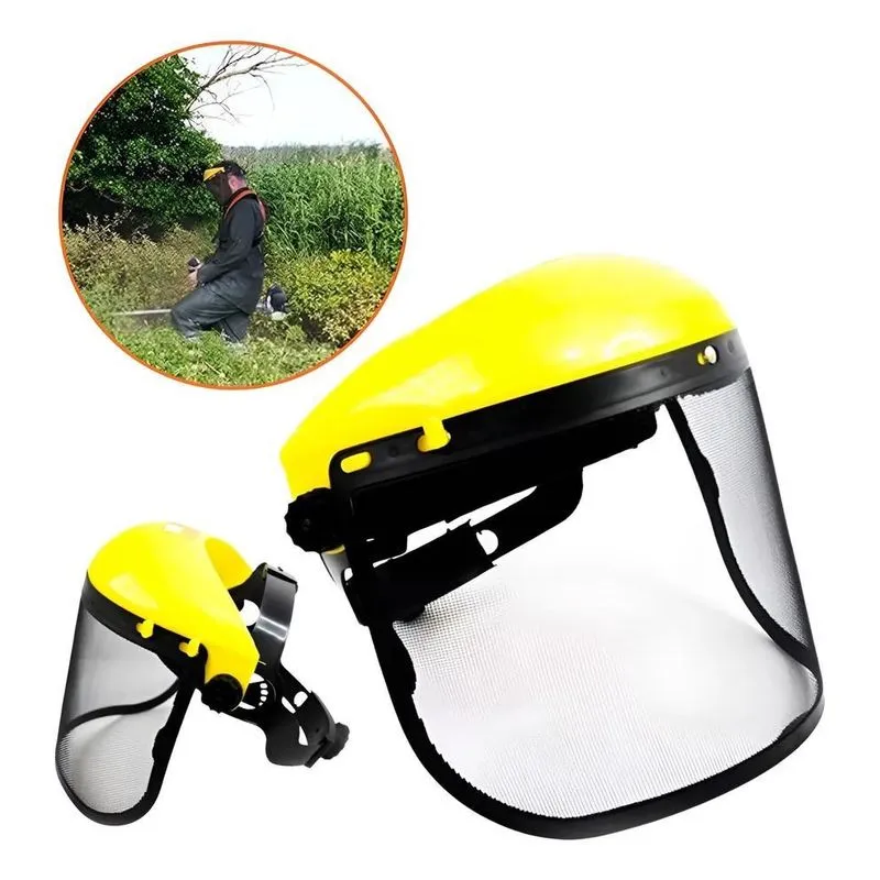 5x Protetor Facial Com Tela De Aço Para Roçadeiras Motosserr