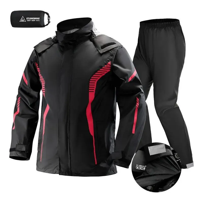 Conjunto De Chuva Motoqueiro Em Nyl Preto E Verde G