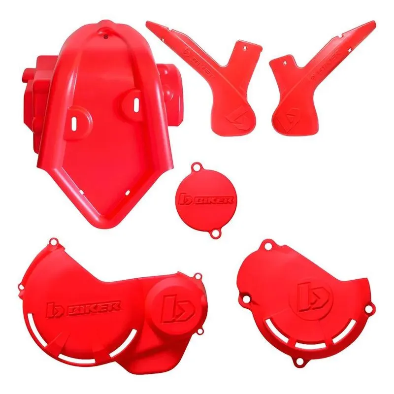 Kit Protetor Crf 230 Motor + Tampas Do Motor + Quadr Vermelh