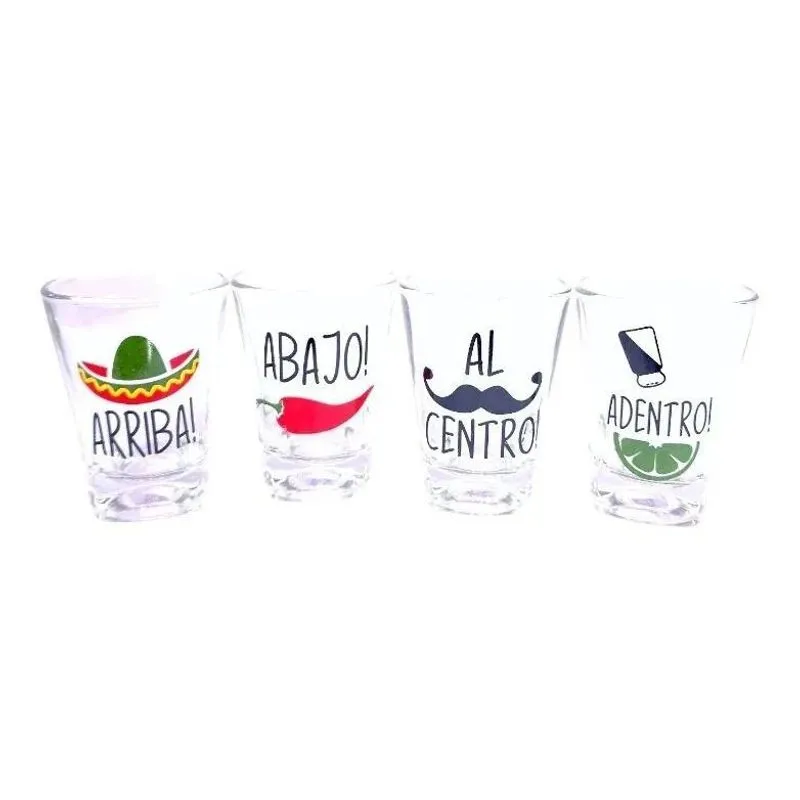 Kit 4 Copos Shot 60ml Cachaça/tequila/licor/pinga Arriba