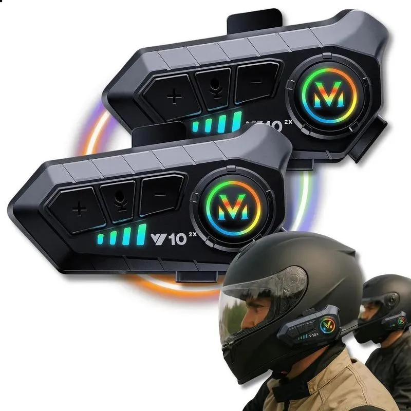 Intercomunicador Moto Comunicador De Capacete Y10 2x Par New