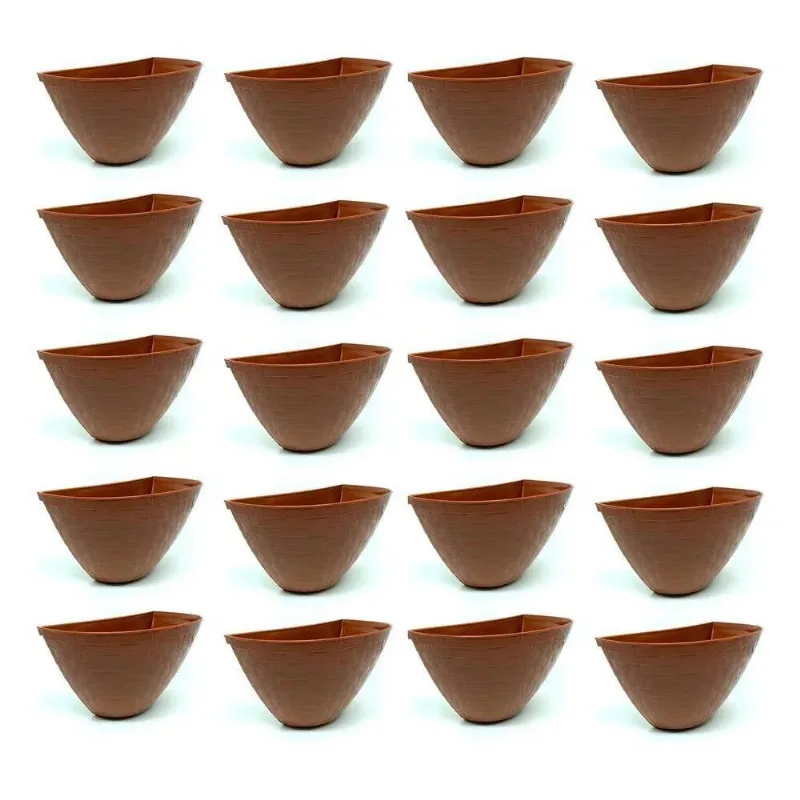 Vaso De Parede Jardim Horta Vertical 1 L Kit 24 Pçs Rattan