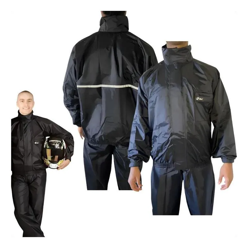 Conjunto De Chuva Capa Nylon Alba Moto Motoboy Mot Preto Ggg