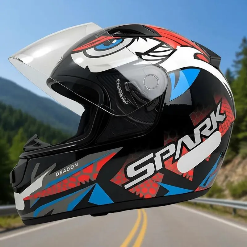 Capacete Para Moto Fechado Ebf New Spark Vermelho Brilhante