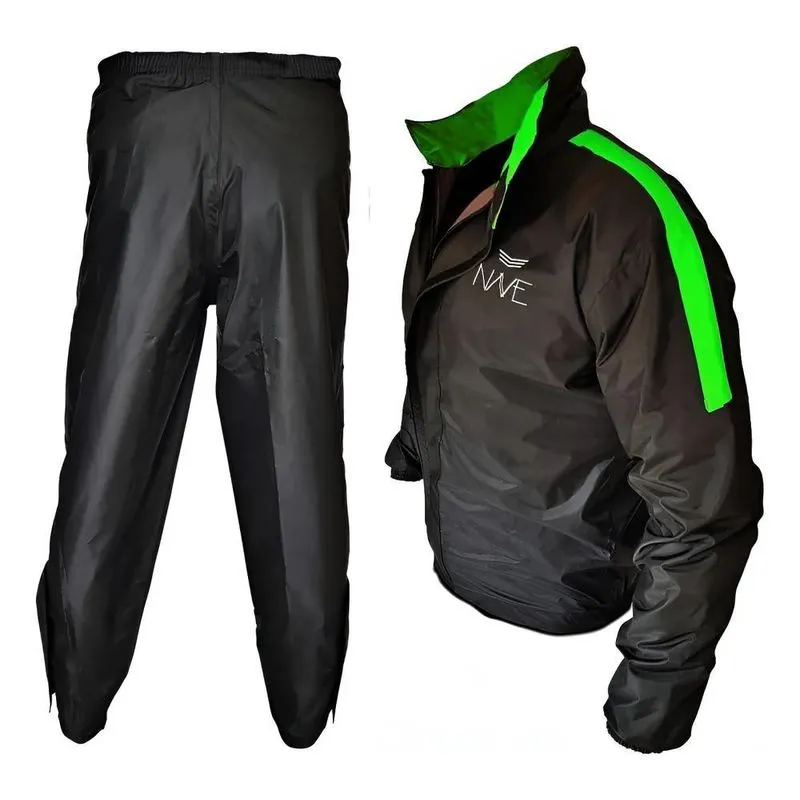 Capa De Chuva Motoqueiro Nylon Emborrachado Imp Preto/branco