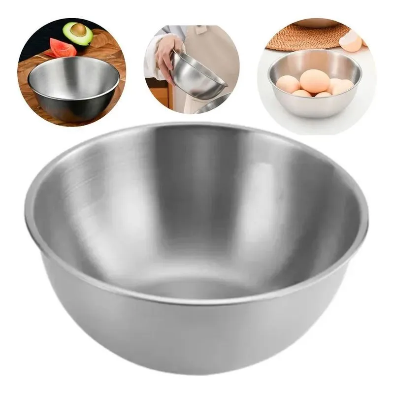 5x Bowl Tigela Bacia Aço Inox Escovado Saladeira 22 Cm Mistu