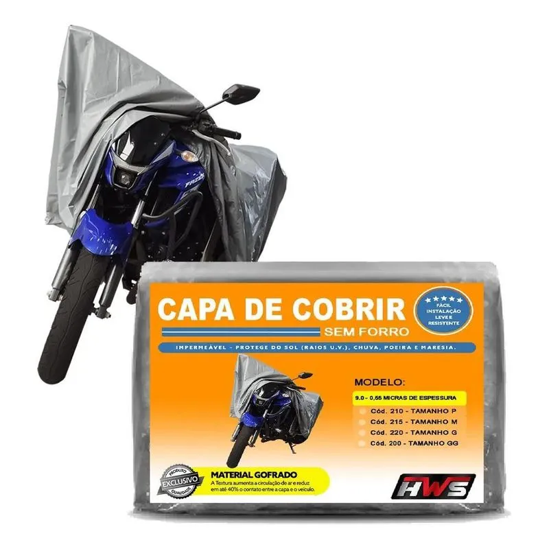 Capa Pra Moto Marca Hws Impermeável Proteção Uv E G Cinza