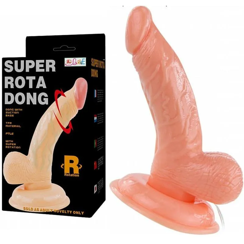 Pênis Rotativo Super Rota Dong Com Vibração - 15cm - Sexshop