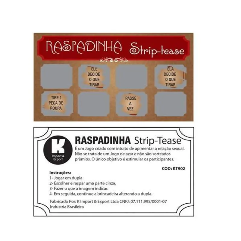 Kit Raspadinha Strip Tease - Sex Shop