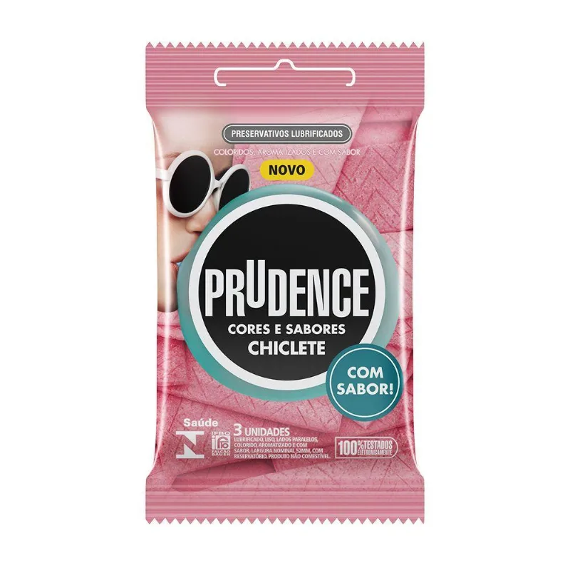 Preservativo Sabor Chiclete Com 3 Unidades Prudence Sex Shop