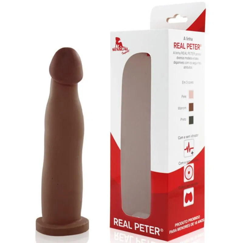 Pênis Real Peter Fit Marrom 17,4x2,5cm - Sexshop