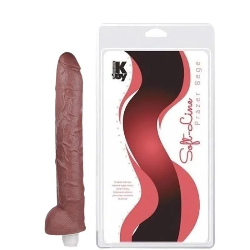 Pênis Gigante Com Vibrador 39x5,6cm Marrom - Sex Shop