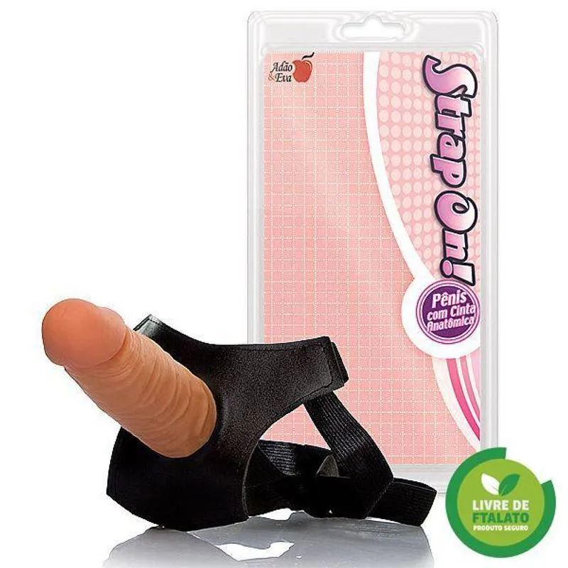 Pênis Realístico Com Cinta Pele Prótese 14cm - Sex Shop
