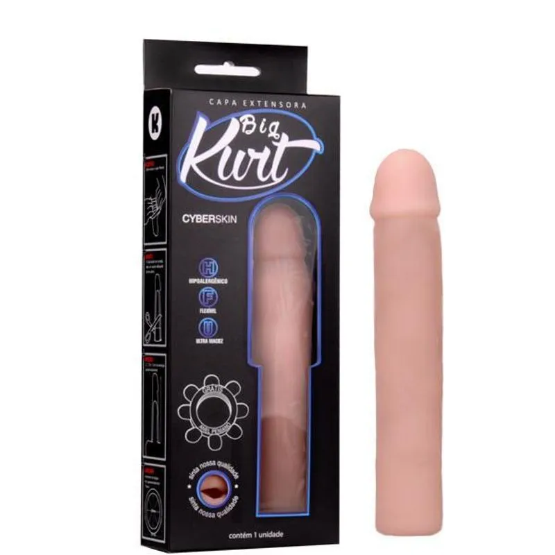 Capa Peniana Extensora Kurt - 4cm Pele - Sex Shop
