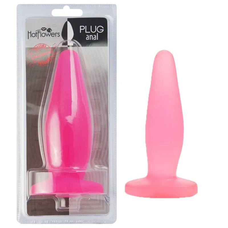 Plug Anal Maciço Rosa 12 X 3,5cm Hot Flowers