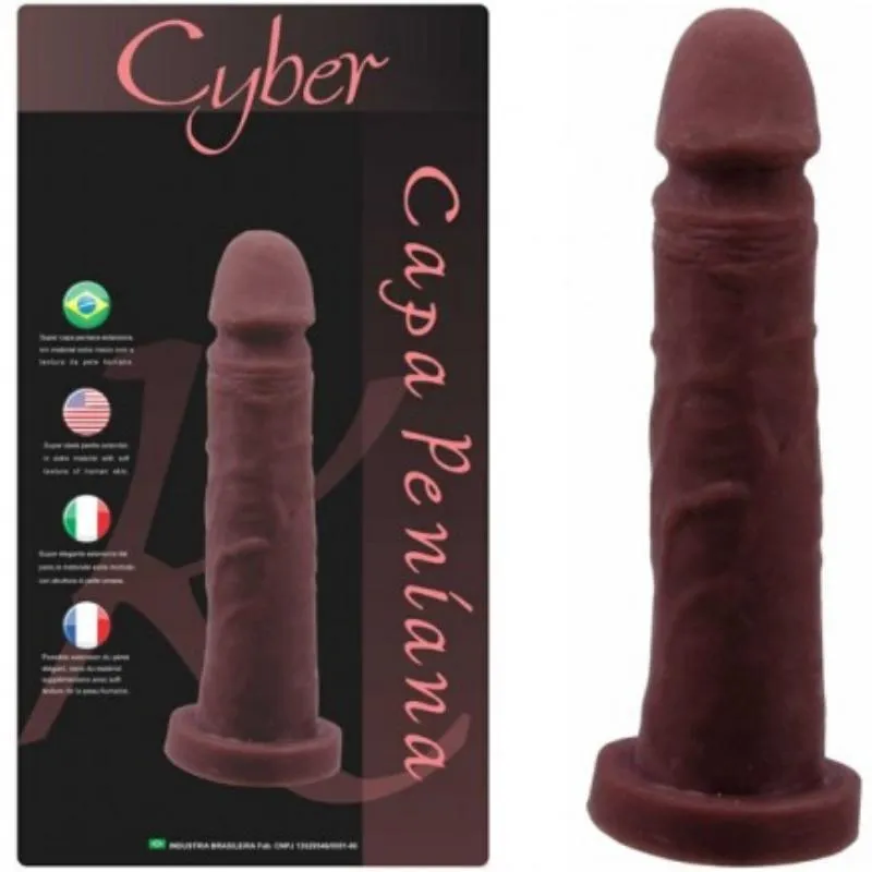 Capa Peniana Cyber Skin 18x3,8cm - Cor Chocolate