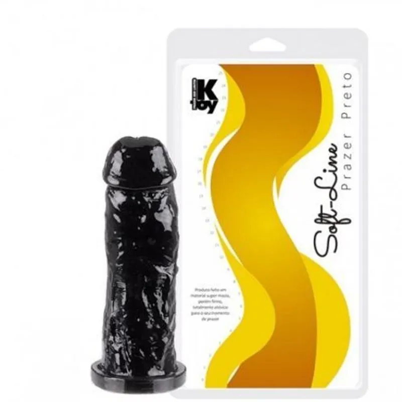 Pênis Realístico Preto Macio 18,5x4,7 Cm - Sexshop