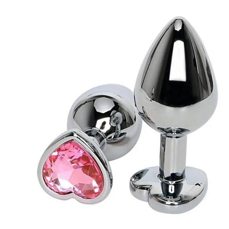 Plug Anal P De Aço Com Cristal Pedra Coração Steal Butt Plug