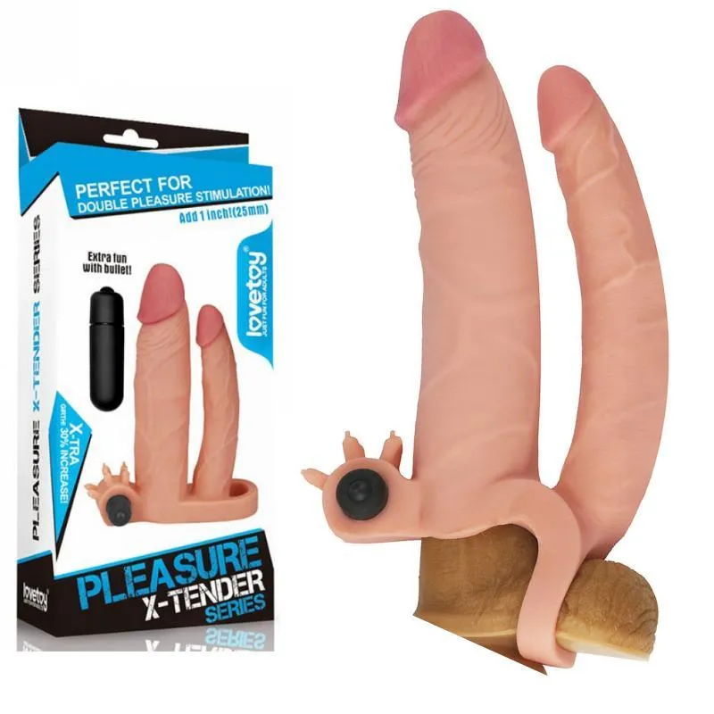 Capa Peniana Com Extensor De Pênis Para Dupla Penetração