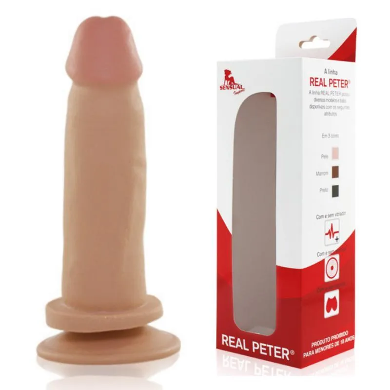 Pênis Real Peter Com Ventosa Adorador 15x3,5cm