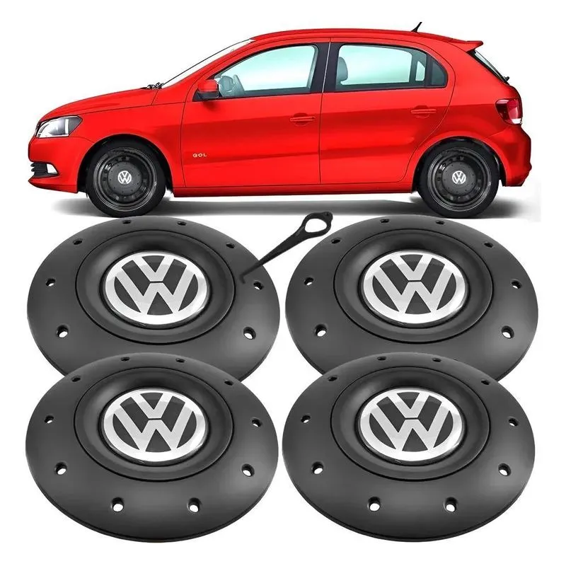 Jogo Calota Centro Roda Ferro Vw Amarok Aro 13 / 1 Preto Fos