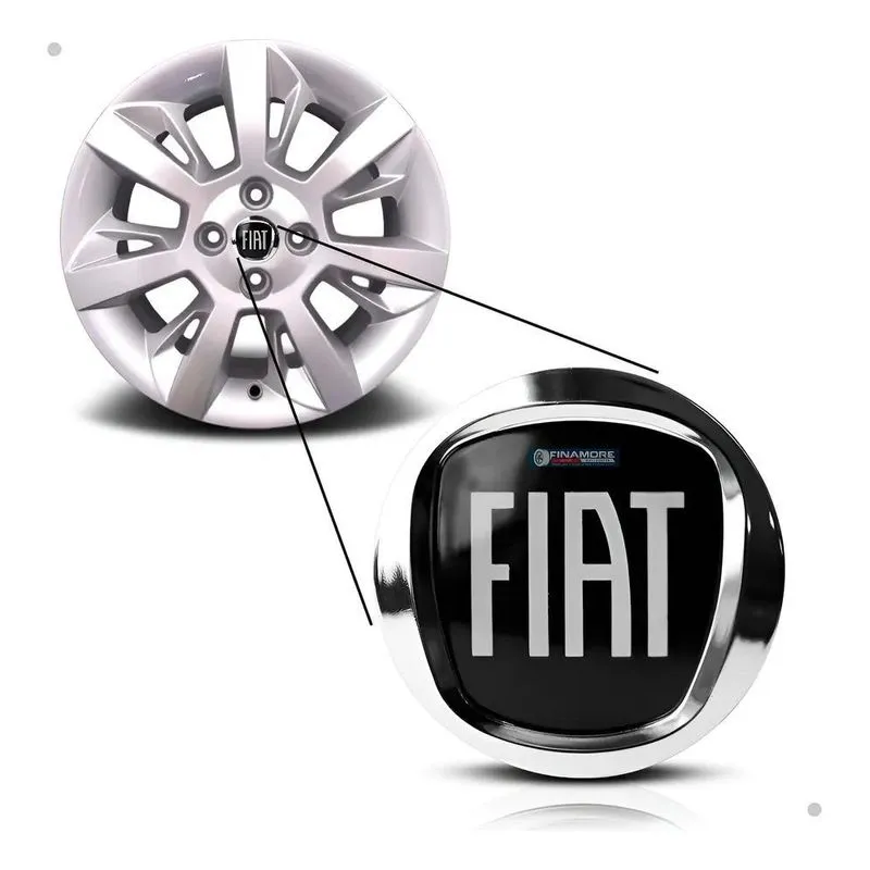Kit 4 Calotinha Roda Fiat Black Motion Strada Argo