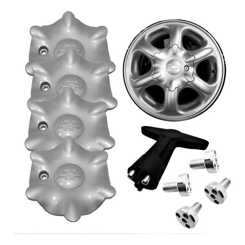 Kit 4 Calotas Central + Chave Antifurto Gm Vectra Gls 97 Pra