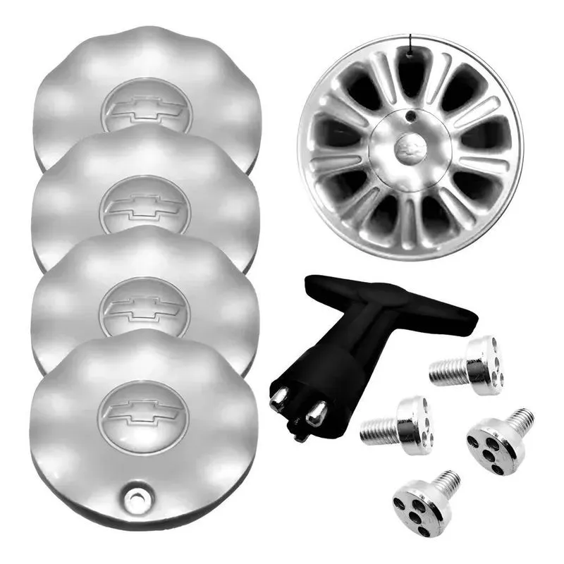 Kit 4 Calota Tampa Roda Vectra Cd 97 A 01 + Chave Antif Prat