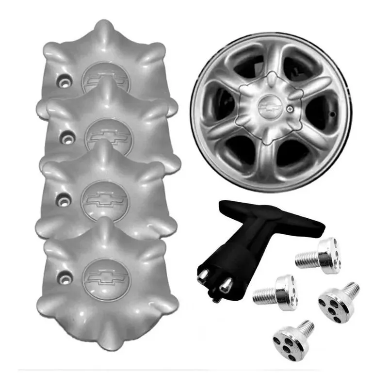 Kit 4 Calotas Central Roda + Parafusos Gm Vectra Gls 97 - Pr