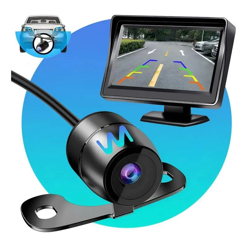 Kit Monitor Tela Visor Lcd 4.3 Polegadas + Câmera De Ré Auto