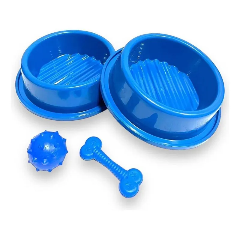 Comedouro Bebedouro Cães Anti Formigas + Bolinha + Ossinho