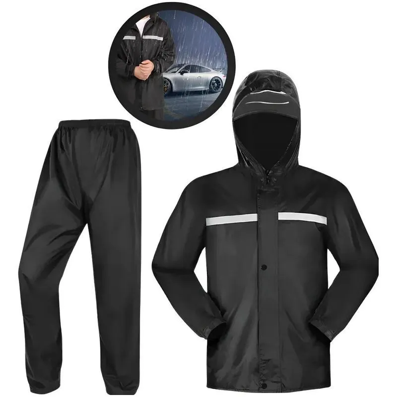 Capa De Chuva Motoqueiro Motoboy Moto Conjunto Imperm Preto