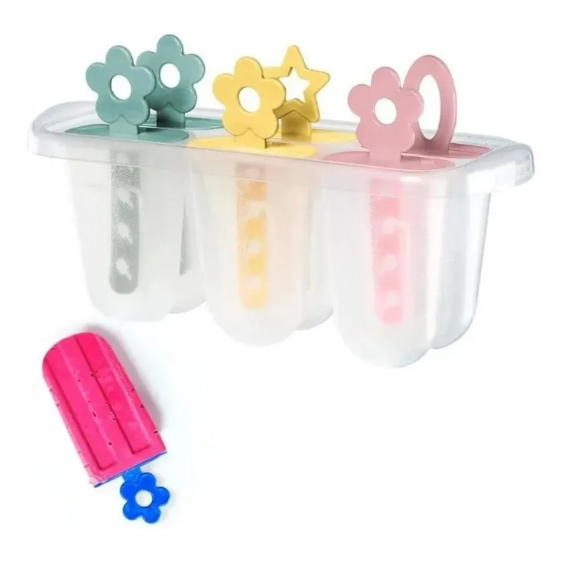 2x Forma 6 Picolés Sorvetes Gelo Livre Bpa Infantil
