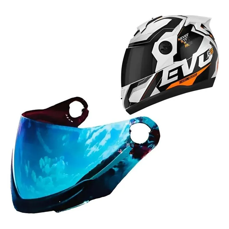 Viseira Espelhada Azul Evo G8 Anti Risco Iridium