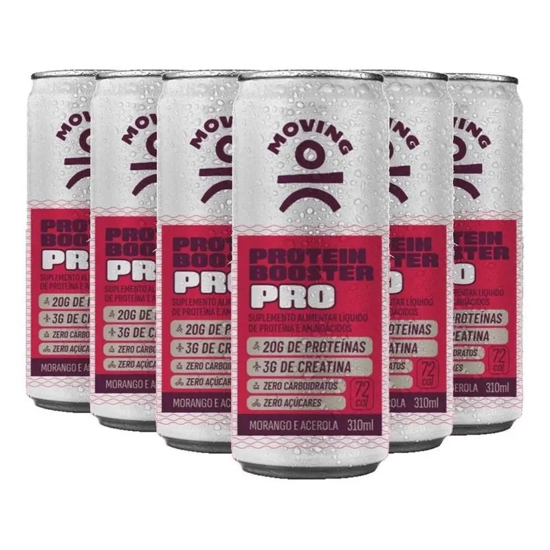10x Bebida Proteica Pro Moving Com Creatina Morango E Acero
