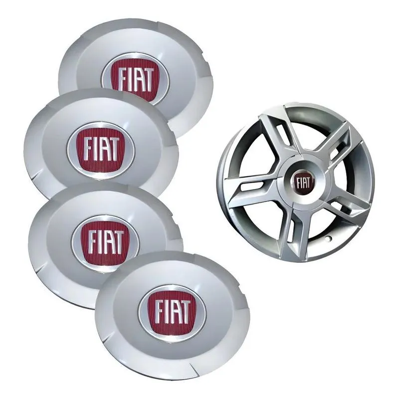 Kit 4 Calotas Tampa Meio De Roda Stilo Abarth Aro 14 15 17