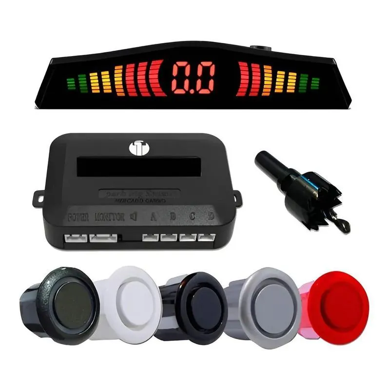 Kit Sensor De Estacionamento Ré 4 Sinal 22mm Sonoro Universa