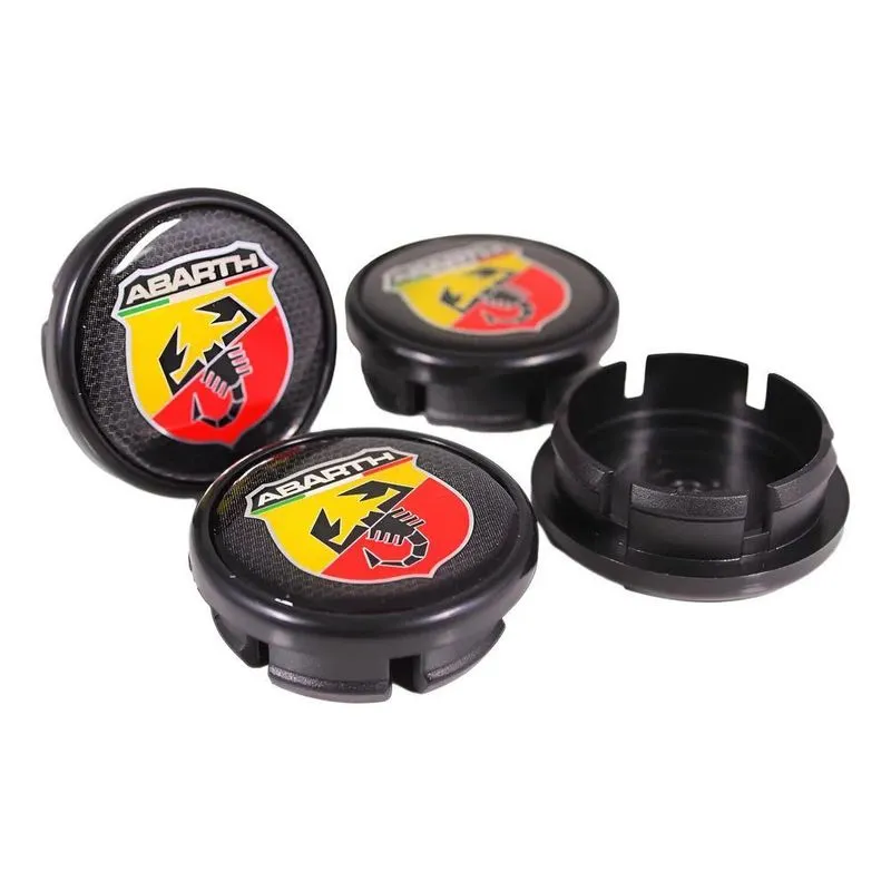 Jogo 4 Calotas Fiat Escorpião Abarth Vermelho Amarelo