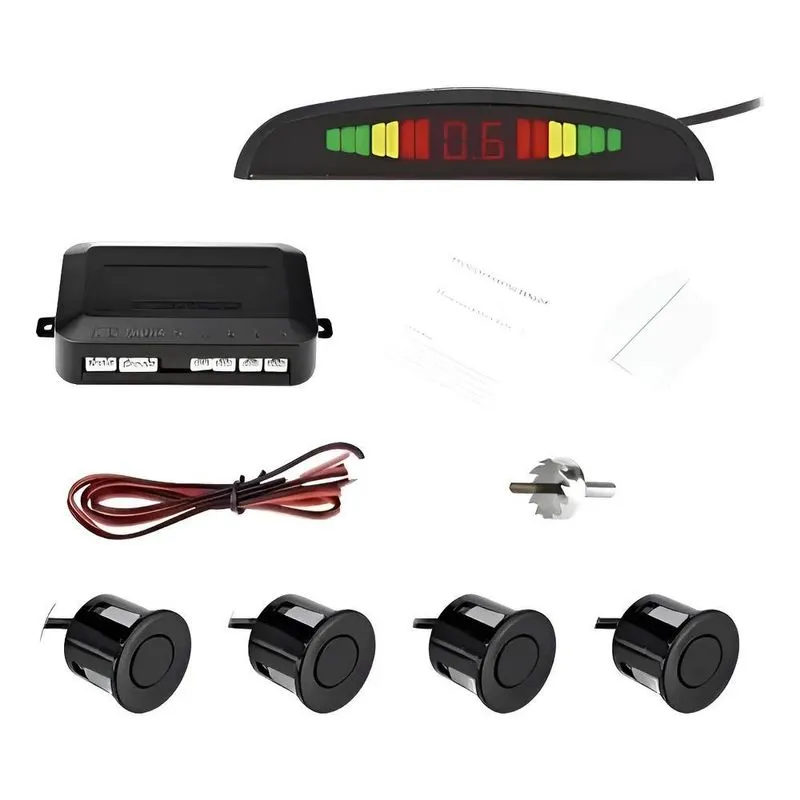 Sensor De Ré Estacionamento Universal Sonoro 22mm Dis Preto