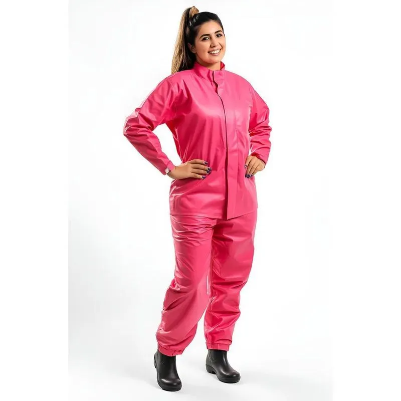 Conjunto Capa Chuva Moto Motoqueiro Pvc Linha Feminina Ros G