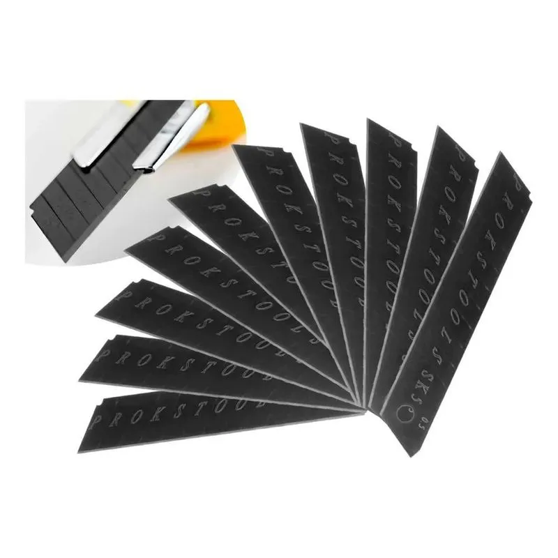 10x Estilete Retrátil Corneta 10 Lâminas 18mm Preto